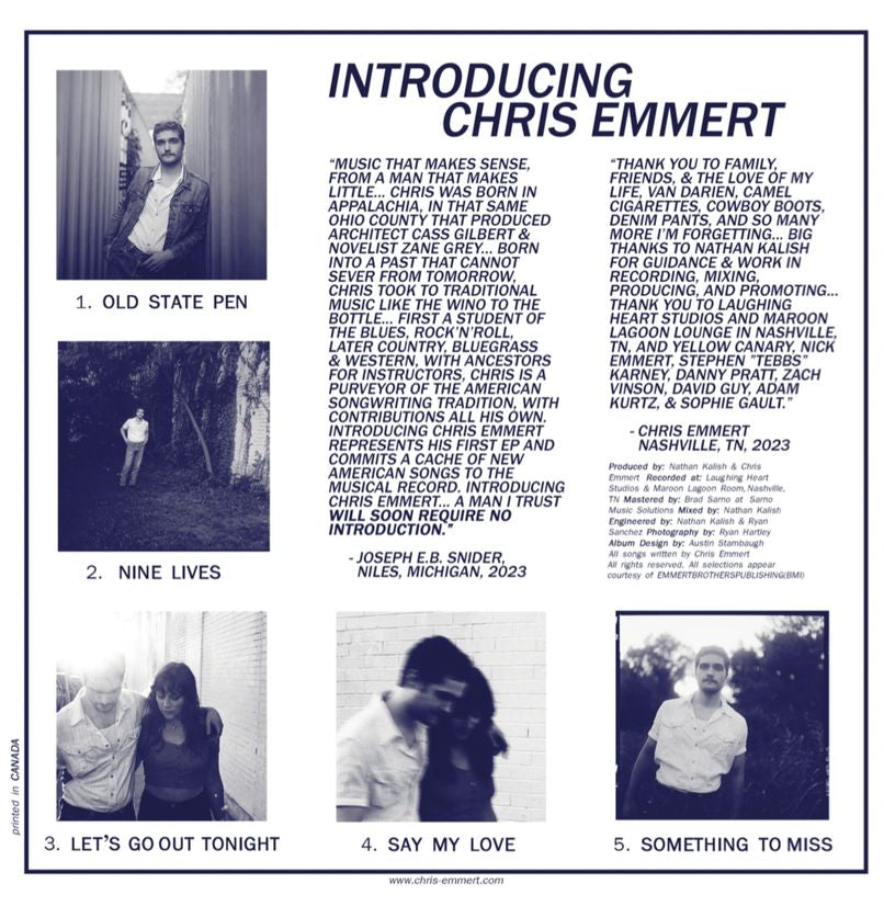 Introducing Chris Emmert EP - Blue Vinyl
